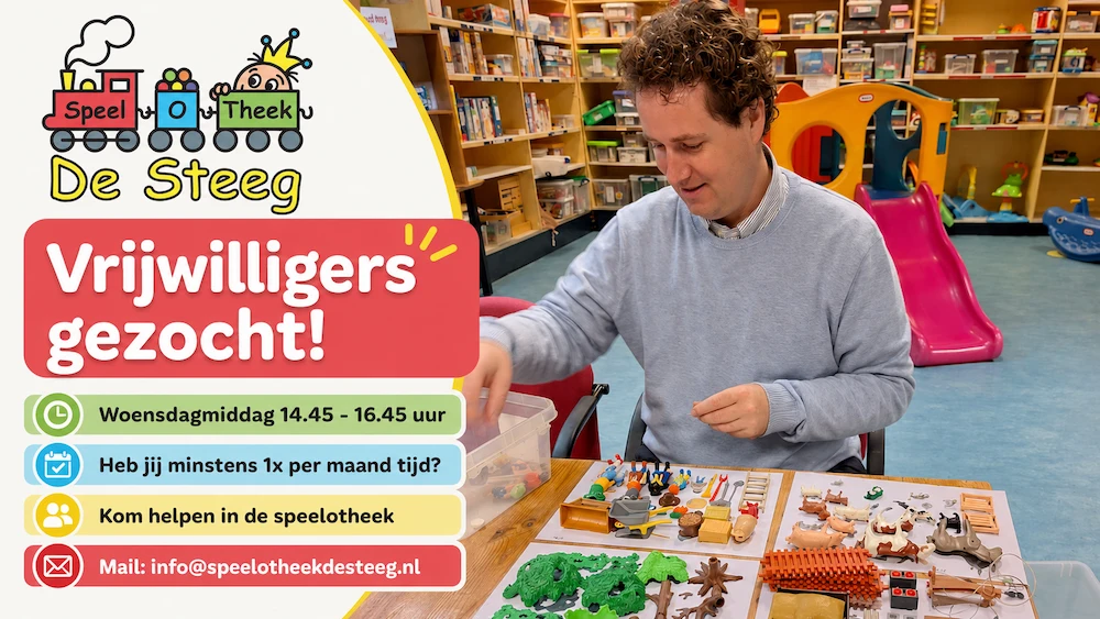Vrijwilligers gezocht voor de Speelotheek.